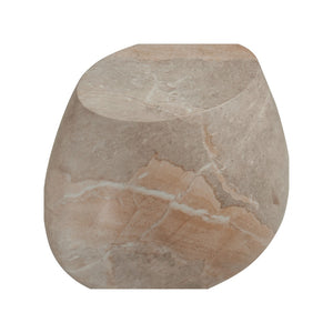 Wildwood Luna Sculptural Accent Table With Marble-Print Finish — Cream Concrete Side Table, Durable Elegance 490871