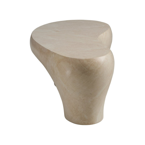 Wildwood Rena Sculptural Cocktail Table In Natural Cream Marble-Print Cast Concrete — Durable, Modern Centerpiece 490873
