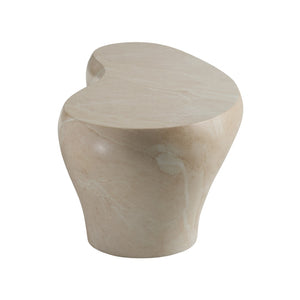 Wildwood Rena Sculptural Cocktail Table In Natural Cream Marble-Print Cast Concrete — Durable, Modern Centerpiece 490873