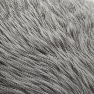 Homeroots 48" Gray And Silver Faux Fur Upholstered Bench Grey,Faux Fur Metal 490873