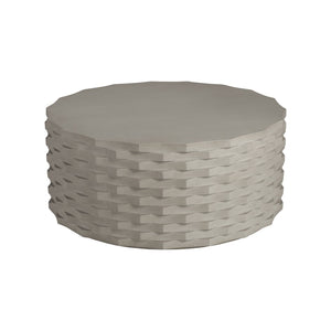 Wildwood Gessler Cast Concrete Cocktail Table — Durable Linen-Texture Gray, Indoor/Outdoor Modern Centerpiece 490874