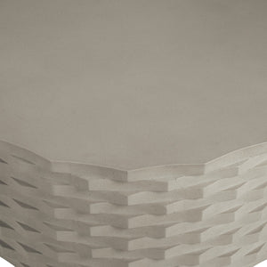 Wildwood Gessler Cast Concrete Cocktail Table — Durable Linen-Texture Gray, Indoor/Outdoor Modern Centerpiece 490874