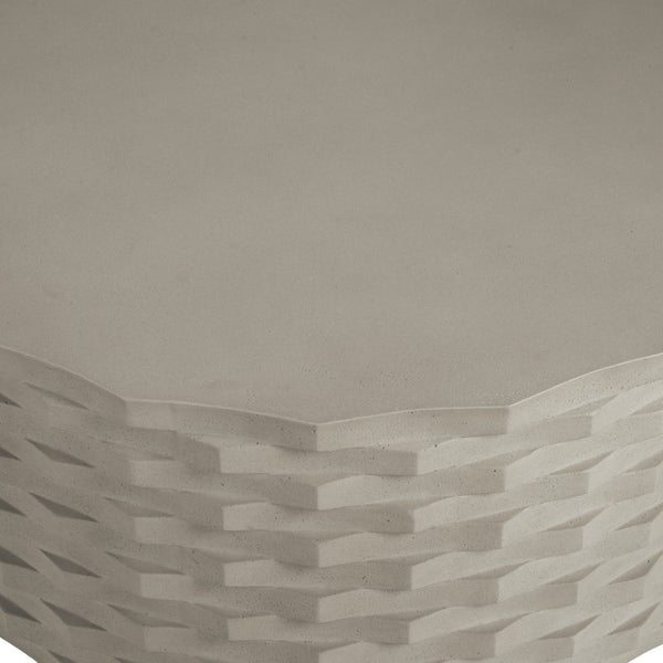 Wildwood Gessler Cast Concrete Cocktail Table — Durable Linen-Texture Gray, Indoor/Outdoor Modern Centerpiece 490874