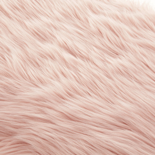 Homeroots 48" Rose And Silver Faux Fur Upholstered Bench Rose,Faux Fur Metal 490874