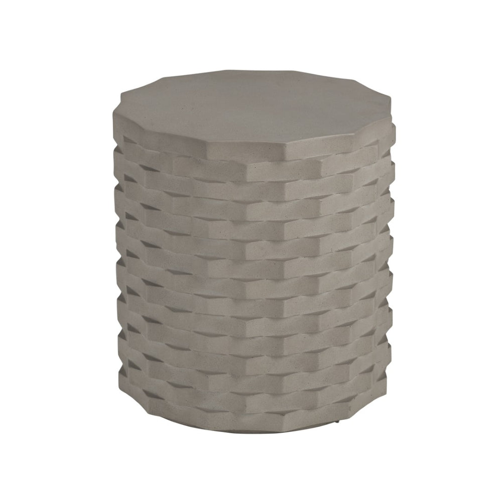 Wildwood Gessler Modern Accent Table — Cast Concrete Linen Texture, Indoor/Outdoor Durable Side Table (98) 490875