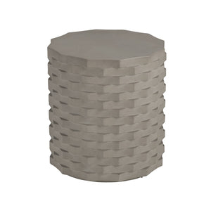 Wildwood Gessler Modern Accent Table — Cast Concrete Linen Texture, Indoor/Outdoor Durable Side Table (98) 490875