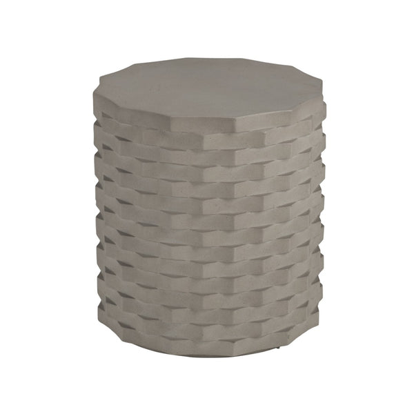 Wildwood Gessler Modern Accent Table — Cast Concrete Linen Texture, Indoor/Outdoor Durable Side Table (98) 490875