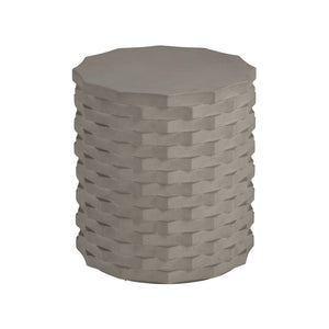 Wildwood Gessler Modern Accent Table — Cast Concrete Linen Texture, Indoor/Outdoor Durable Side Table (98) 490875