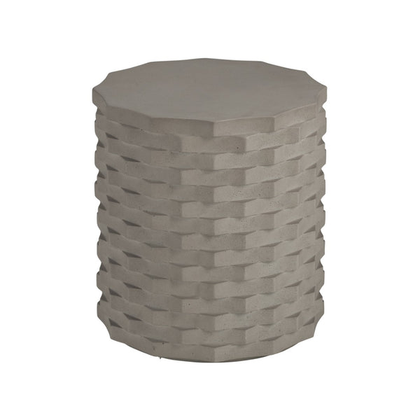 Wildwood Gessler Modern Accent Table — Cast Concrete Linen Texture, Indoor/Outdoor Durable Side Table (98) 490875