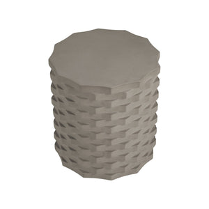 Wildwood Gessler Modern Accent Table — Cast Concrete Linen Texture, Indoor/Outdoor Durable Side Table (98) 490875