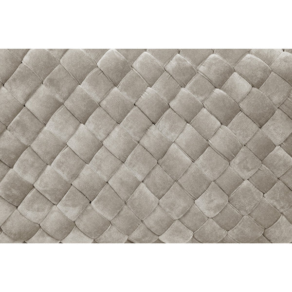 Homeroots 39" Cream And Black Velvet Upholstered Bench Cream White Metal 490881