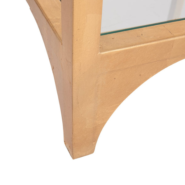 Wildwood Atwood Etagere — Arched Gold Leaf Display Shelving With Tempered Glass, Sculptural Vertical Statement 490888