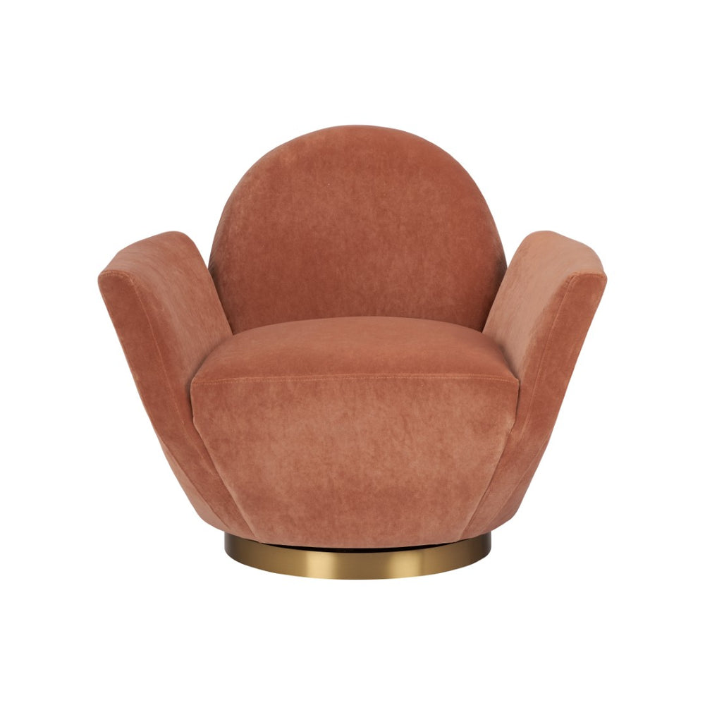 Wildwood Alba Clay Upholstered Dining & Desk Chair With Antique Brass Accents — Plush Support, Durable Frame, Versatile Seating 490890