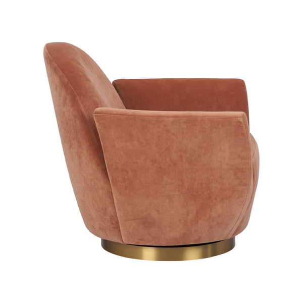 Wildwood Alba Clay Upholstered Dining & Desk Chair With Antique Brass Accents — Plush Support, Durable Frame, Versatile Seating 490890