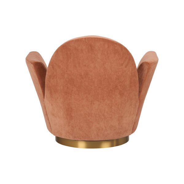 Wildwood Alba Clay Upholstered Dining & Desk Chair With Antique Brass Accents — Plush Support, Durable Frame, Versatile Seating 490890