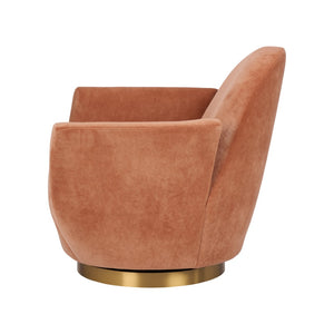 Wildwood Alba Clay Upholstered Dining & Desk Chair With Antique Brass Accents — Plush Support, Durable Frame, Versatile Seating 490890