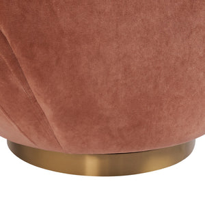 Wildwood Alba Clay Upholstered Dining & Desk Chair With Antique Brass Accents — Plush Support, Durable Frame, Versatile Seating 490890