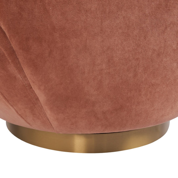 Wildwood Alba Clay Upholstered Dining & Desk Chair With Antique Brass Accents — Plush Support, Durable Frame, Versatile Seating 490890