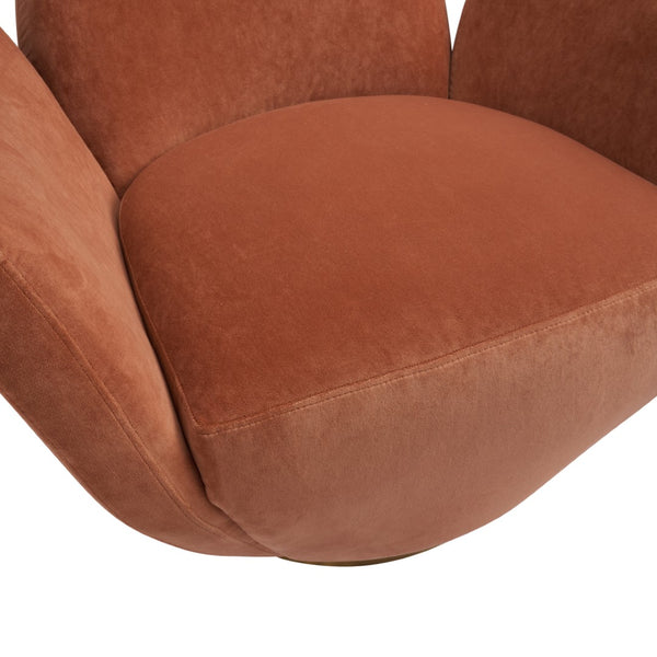 Wildwood Alba Clay Upholstered Dining & Desk Chair With Antique Brass Accents — Plush Support, Durable Frame, Versatile Seating 490890