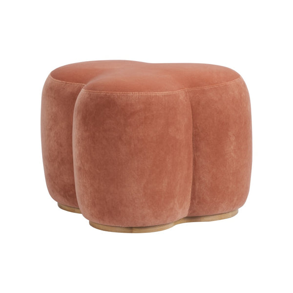 Wildwood Andrea Clay Velvet Ottoman For Living Room — Plush Compact Seat, Low Table Option, Modern Elegance Pink 490893