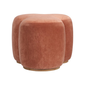 Wildwood Andrea Clay Velvet Ottoman For Living Room — Plush Compact Seat, Low Table Option, Modern Elegance Pink 490893