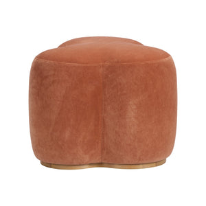Wildwood Andrea Clay Velvet Ottoman For Living Room — Plush Compact Seat, Low Table Option, Modern Elegance Pink 490893