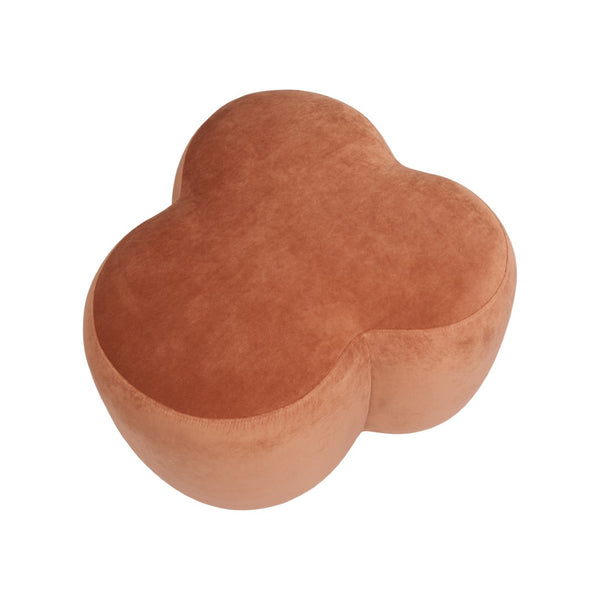 Wildwood Andrea Clay Velvet Ottoman For Living Room — Plush Compact Seat, Low Table Option, Modern Elegance Pink 490893