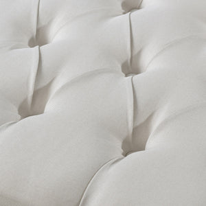 Homeroots 45" Cream Upholstered Linen Bench Cream White,Linen Manufactured Wood 490910