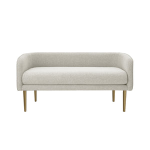 Homeroots 50" Cream And Brown Upholstered Linen Bench Cream White,Linen Manufactured Wood 490913