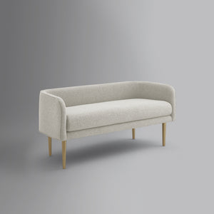 Homeroots 50" Cream And Brown Upholstered Linen Bench Cream White,Linen Manufactured Wood 490913