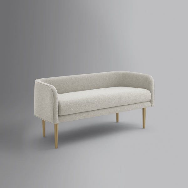 Homeroots 50" Cream And Brown Upholstered Linen Bench Cream White,Linen Manufactured Wood 490913