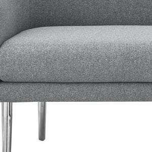 Homeroots 50" Gray And Brown Upholstered Linen Bench Grey,Linen Manufactured Wood 490914