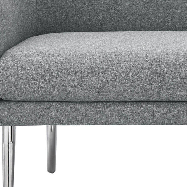 Homeroots 50" Gray And Brown Upholstered Linen Bench Grey,Linen Manufactured Wood 490914