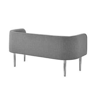 Homeroots 50" Gray And Brown Upholstered Linen Bench Grey,Linen Manufactured Wood 490914