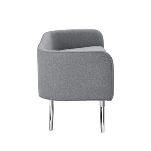 Homeroots 50" Gray And Brown Upholstered Linen Bench Grey,Linen Manufactured Wood 490914