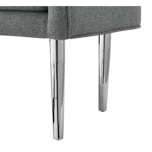 Homeroots 50" Gray And Brown Upholstered Linen Bench Grey,Linen Manufactured Wood 490914