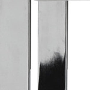 Homeroots 50" White And Silver Upholstered Faux Leather Bench White Metal 490921