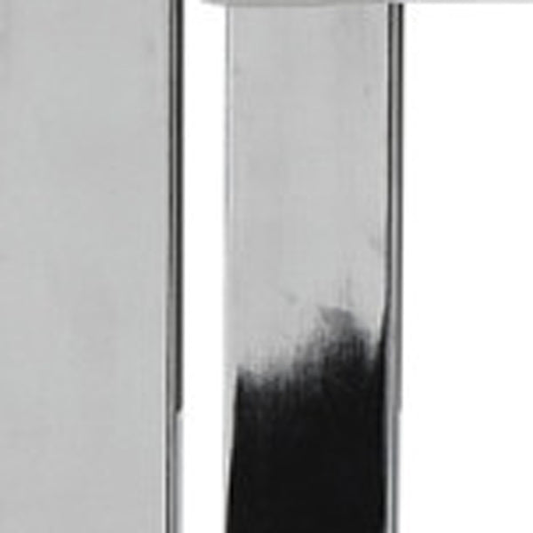 Homeroots 50" White And Silver Upholstered Faux Leather Bench White Metal 490921