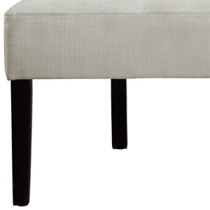 Homeroots 48" Cream And Brown Upholstered Linen Bench Cream White,Linen Manufactured Wood 490926
