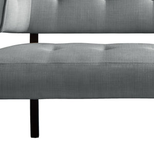 Homeroots 48" Light Gray And Brown Upholstered Linen Bench Light Grey,Linen Manufactured Wood 490927