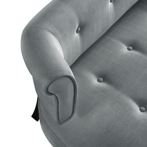 Homeroots 48" Light Gray And Brown Upholstered Linen Bench Light Grey,Linen Manufactured Wood 490927