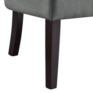 Homeroots 48" Light Gray And Brown Upholstered Linen Bench Light Grey,Linen Manufactured Wood 490927