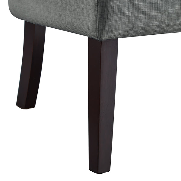 Homeroots 48" Light Gray And Brown Upholstered Linen Bench Light Grey,Linen Manufactured Wood 490927