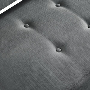 Homeroots 48" Light Gray And Brown Upholstered Linen Bench Light Grey,Linen Manufactured Wood 490927