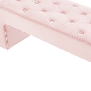 Homeroots 52" Blush Upholstered Velvet Bench Blush Manufactured Wood 490928