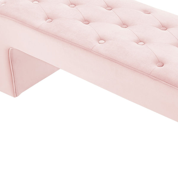 Homeroots 52" Blush Upholstered Velvet Bench Blush Manufactured Wood 490928