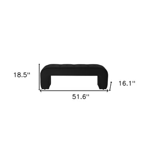 Homeroots 52" Black Upholstered Velvet Bench Black Manufactured Wood 490929