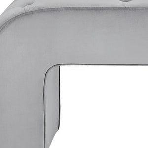 Homeroots 52" Gray Upholstered Velvet Bench Grey Manufactured Wood 490931