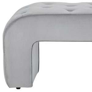Homeroots 52" Gray Upholstered Velvet Bench Grey Manufactured Wood 490931