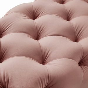 Homeroots 48" Blush And Black Upholstered Velvet Bench Blush,Velvet Manufactured Wood 490938